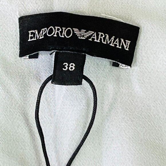 Emporio Armani Check Print Chiffon Dress US Size 2 Midi Length Blue - Picture 13 of 14